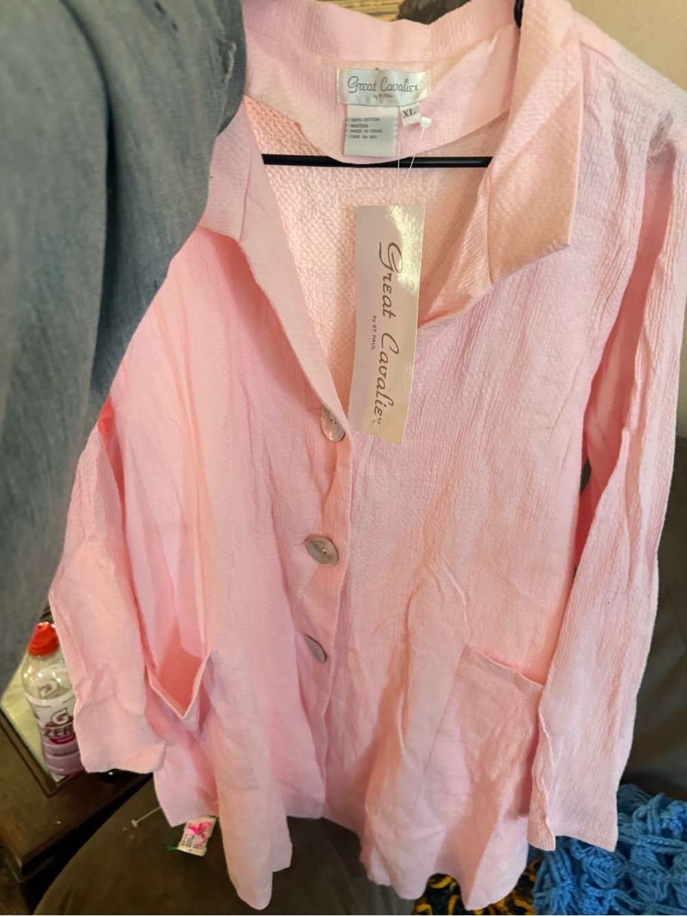 Great Cavallié Pink Button-Front Tunic Top